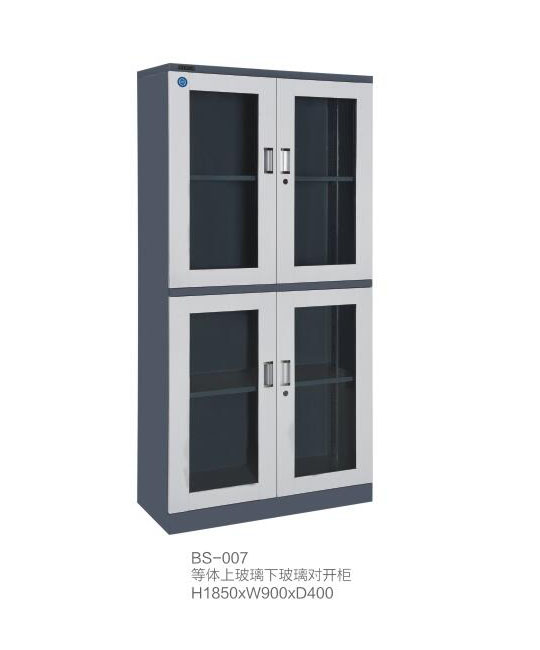 深圳产品展示厂家,BS-007 双色等体上玻璃下玻璃对开柜